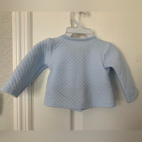 Chick Pea Baby Blue Snap-Front Quilted Cardigan , Size 3-6 months - Picture 2 of 3